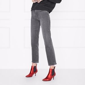 Anine Bing Red Metallic Stevie Boots